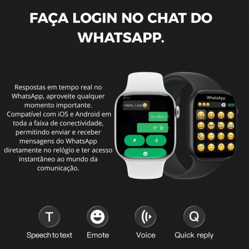 Smartwatch Microwear S11 46mm Série 11 Responde Whatsapp